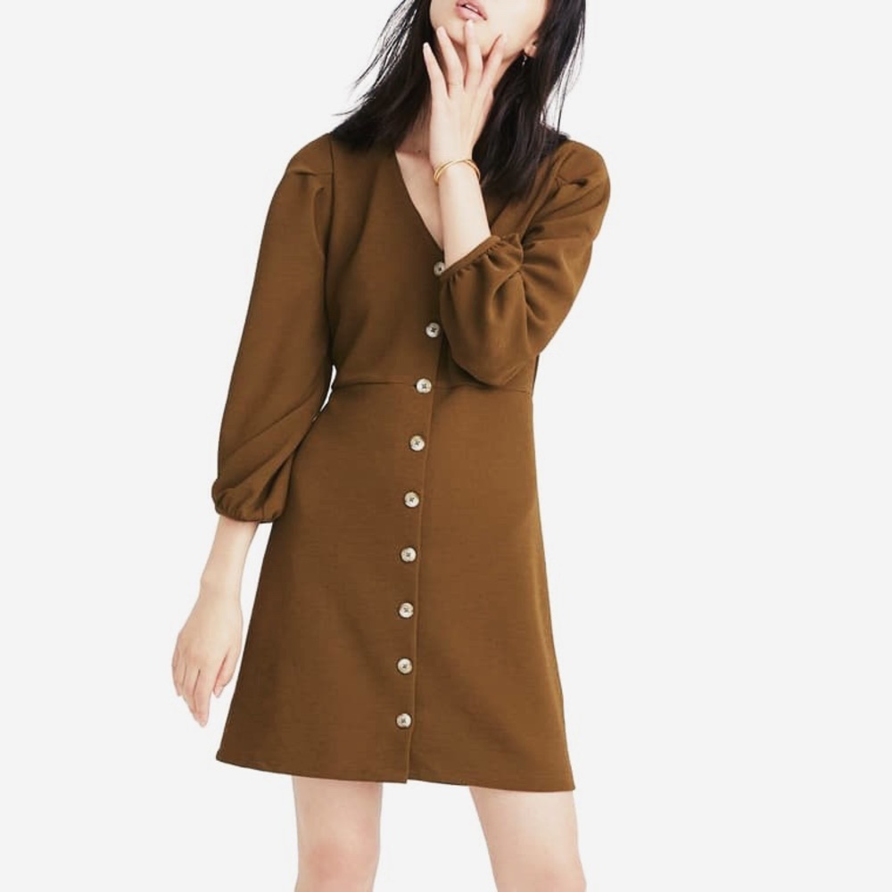 Texture & Thread Balloon-Sleeve Dress - Picture 1 of 11